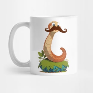 Mustache Worm Mug